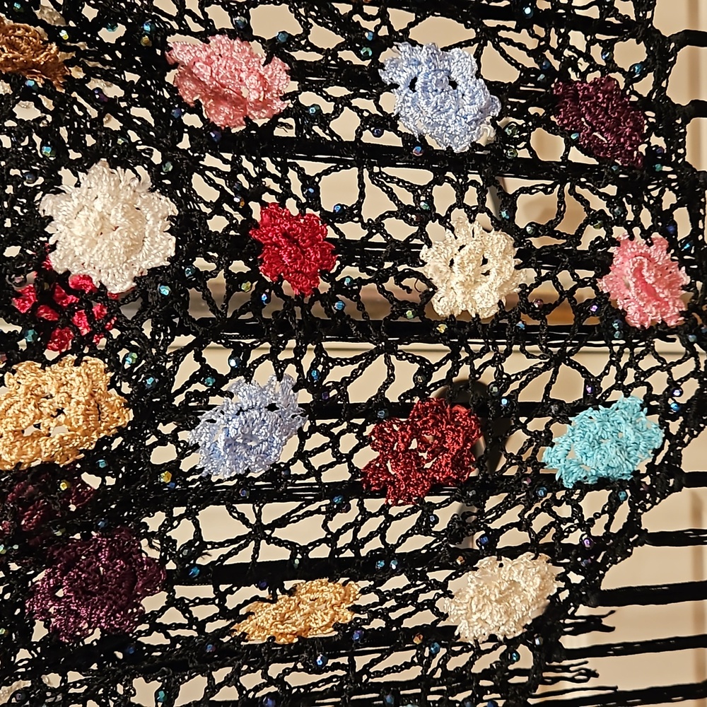 Beaded Crocheted Fringed Accessory - Picture 2 of 10